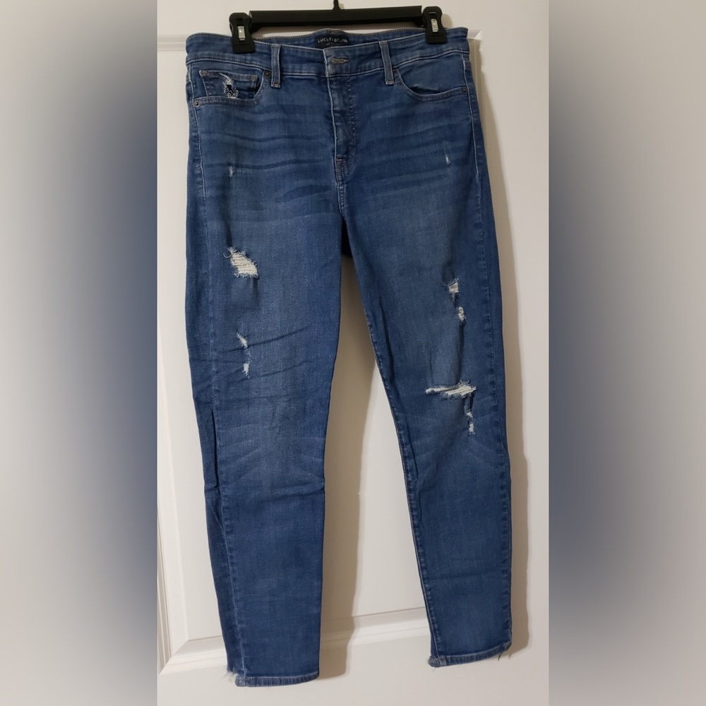 Lucky Brand Women's Distressed Denim Boyfriend Jeans Size 12/31